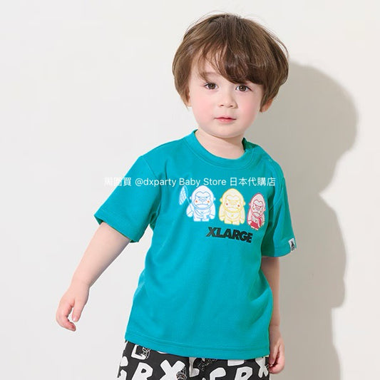 XLARGE KIDS (Japanese children's clothing) cool-to-the-touch, quick-drying, color-changing logo short-sleeved top (80-140cm) for boys (Summer TOPS) 