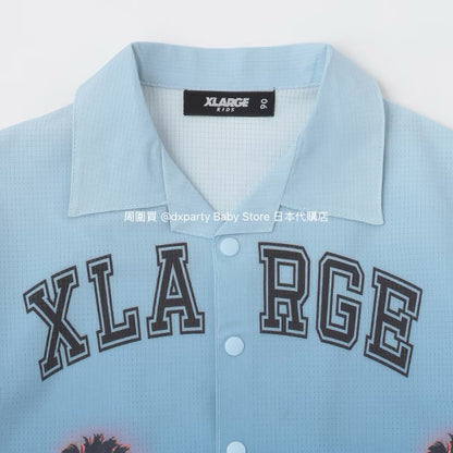 XLARGE KIDS Japanese Children's Clothing Palm Tree Shirt 90-140cm Boys Summer TOPS 