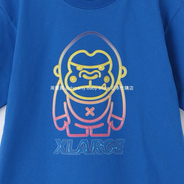 XLARGE KIDS Japanese children's clothing neon logo top 80-140cm boys' summer TOPS 