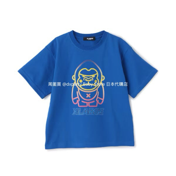 XLARGE KIDS Japanese children's clothing neon logo top 80-140cm boys' summer TOPS 