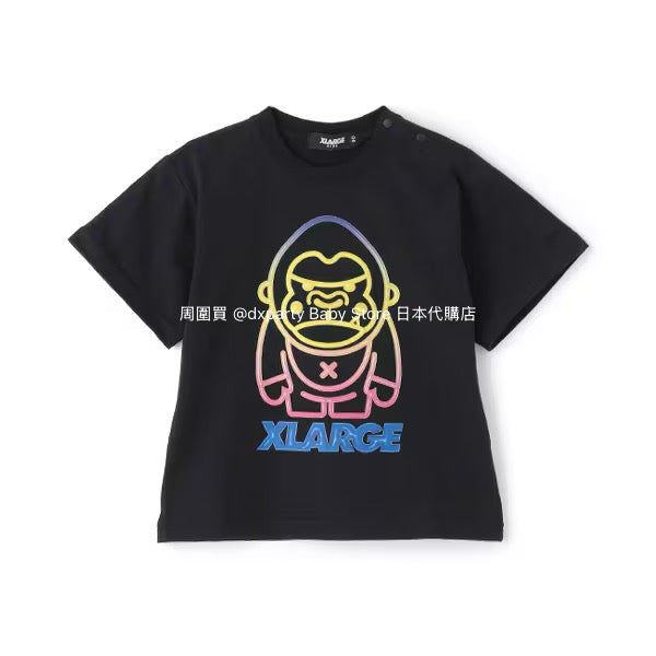 XLARGE KIDS Japanese children's clothing neon logo top 80-140cm boys' summer TOPS 