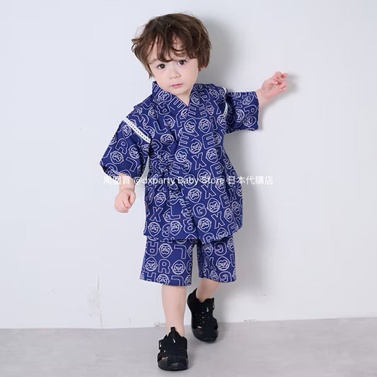XLARGE KIDS Japanese Kids Clothing: Cool-to-the-Touch Jinbei Kimono (80-130cm) for Boys, Summer TOPS &amp; PANTS. Available in the Japanese Summer Festival Special. 