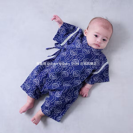 XLARGE KIDS Japanese Kids Clothing: Cool-to-the-Touch Jinbei Kimono (50-70cm) for Boys: Summer TOPS &amp; PANTS. Special Feature on Newborn Babies and Japanese Summer Festivals. 