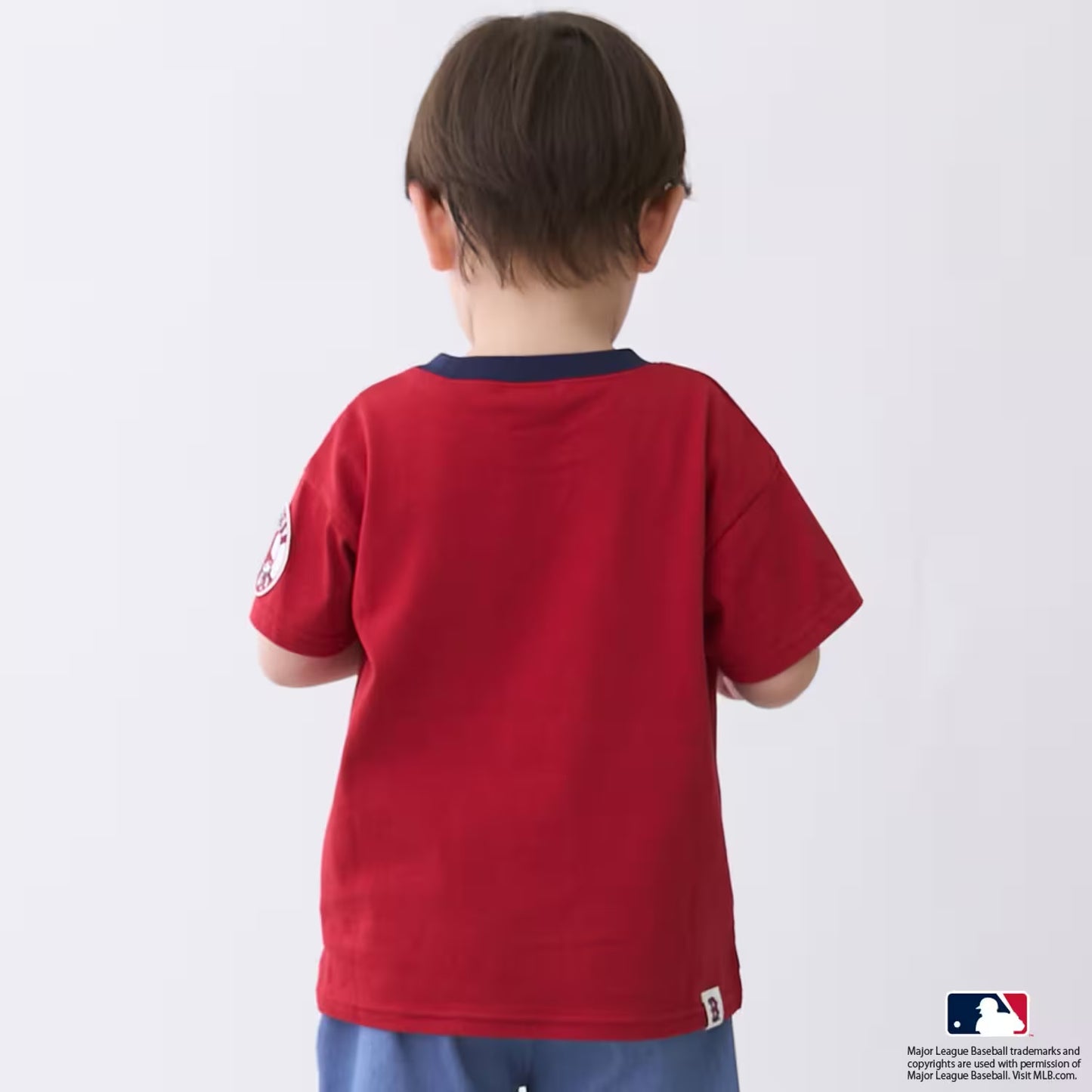 日本童裝 pe#main x 【MLB】徽章貼花上衣 80-130cm 男童款 夏季 TOPS