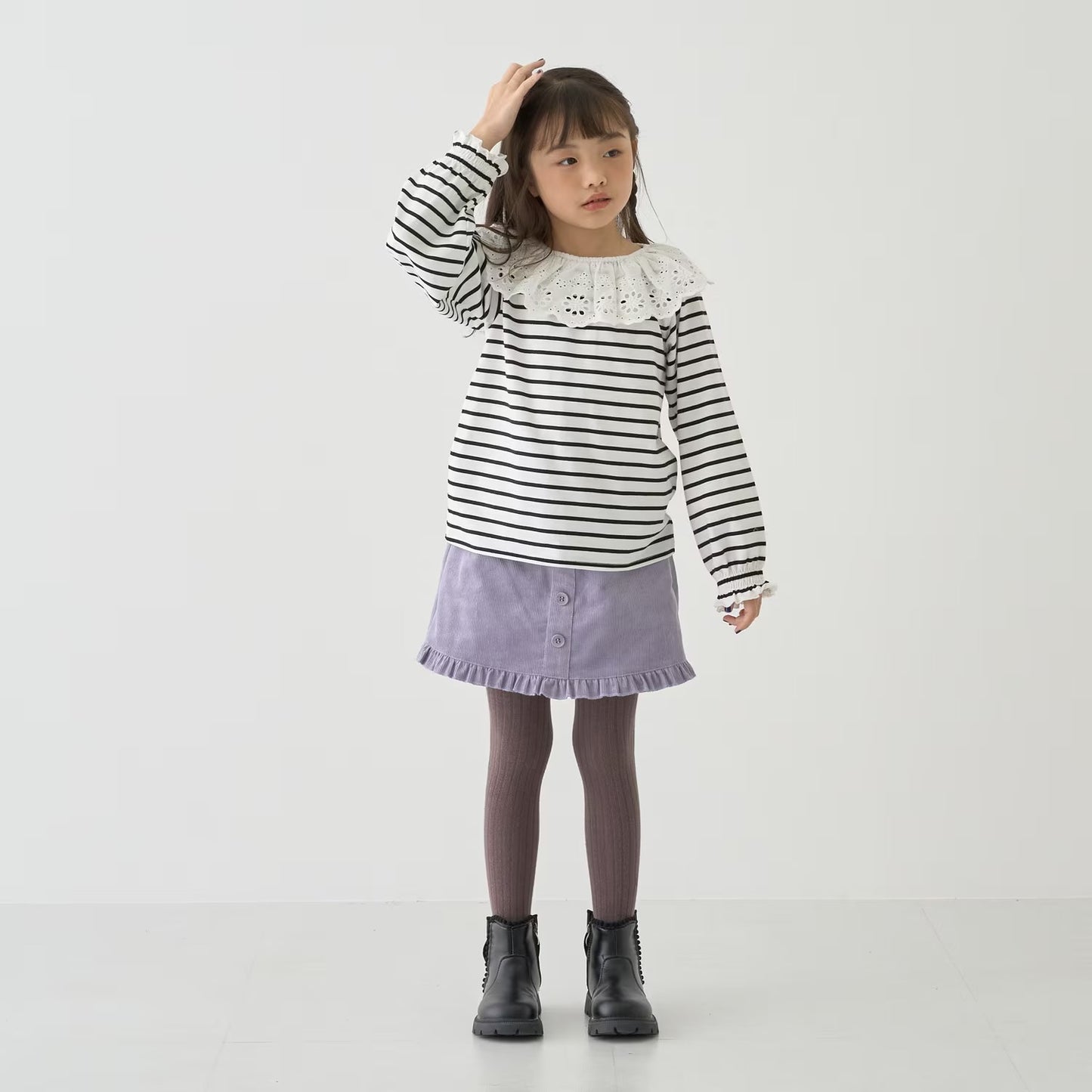 日本童裝 Ly# mine 荷葉邊燈芯絨裙褲 100-140cm 女童款 秋季 PANTS