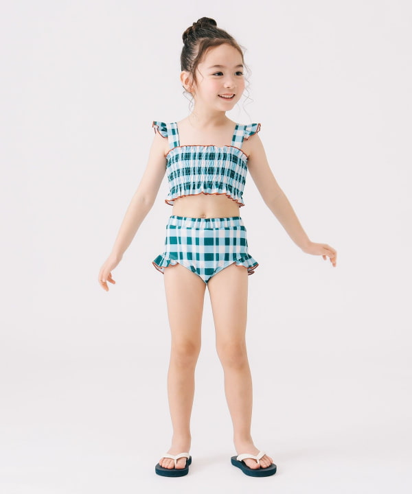 B:MING by BEAMS UV-Protective Two-Piece Swimsuit Set (110-130cm) for Girls: Summer Swimsuit Special 