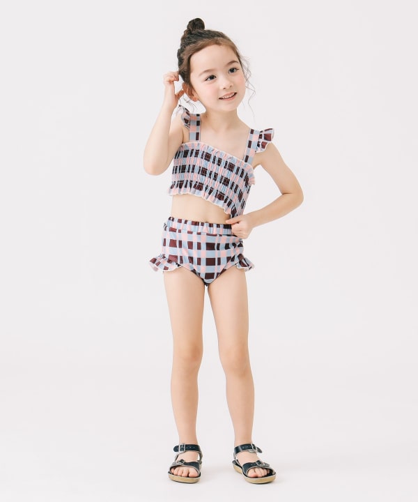 B:MING by BEAMS UV-Protective Two-Piece Swimsuit Set (110-130cm) for Girls: Summer Swimsuit Special 