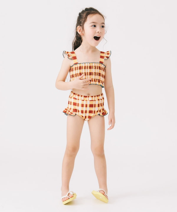 B:MING by BEAMS UV-Protective Two-Piece Swimsuit Set (110-130cm) for Girls: Summer Swimsuit Special 