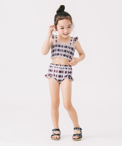 B:MING by BEAMS UV-Protective Two-Piece Swimsuit Set (110-130cm) for Girls: Summer Swimsuit Special 