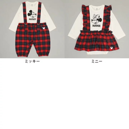 日本童裝 BDL x Disney 假兩件連衣 70-80cm 男童款/女童款 秋季 初生嬰兒 Jumpsuit 聖誕紅/新年紅