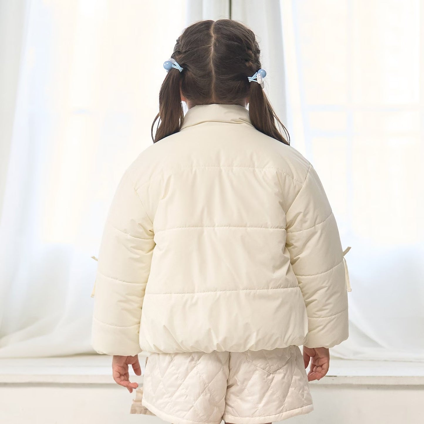 日本童裝 Ly# mine 蝴蝶結夾棉外套 100-150cm 女童款 冬季 (適合寒冷天氣、溫度低天氣）OUTERWEAR