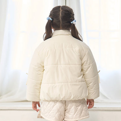 日本童裝 Ly# mine 蝴蝶結夾棉外套 100-150cm 女童款 冬季 (適合寒冷天氣、溫度低天氣）OUTERWEAR