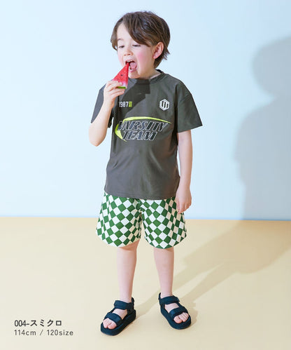 日本童裝 dev!rock 防UV 印花短袖沙灘兩件套裝 100-160cm 男童款 夏季 TOPS PANTS 夏日玩水泳衣特輯