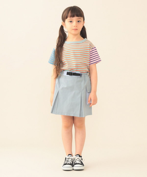 日本童裝 BEAMS mini 工裝百摺短裙 90-140cm 女童款 夏季 SKIRTS