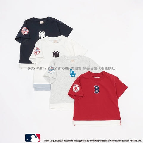 日本童裝 pe#main x MLB 毛毛刺繡Logo上衣 80-140cm 男童款/女童款 夏季 TOPS