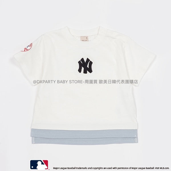 日本童裝 pe#main x MLB 毛毛刺繡Logo上衣 80-140cm 男童款/女童款 夏季 TOPS