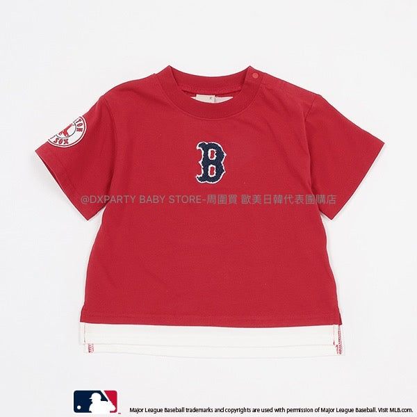 日本童裝 pe#main x MLB 毛毛刺繡Logo上衣 80-140cm 男童款/女童款 夏季 TOPS