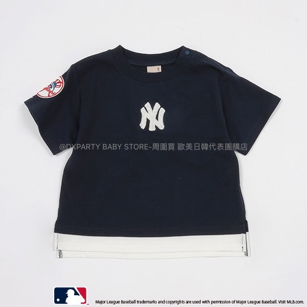 日本童裝 pe#main x MLB 毛毛刺繡Logo上衣 80-140cm 男童款/女童款 夏季 TOPS