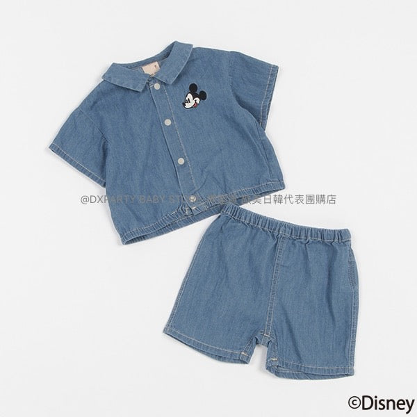 日本童裝 pe#main x Disney 兩件套裝 70-80cm 男童款 初生嬰兒 夏季 TOPS PANTS