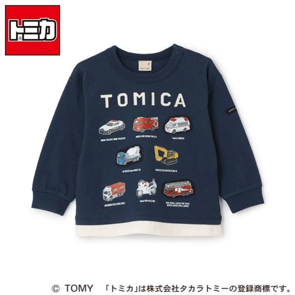 日本童裝 pe#main x TOMICA 假兩件上衣 80-130cm 男童款 春季 TOPS