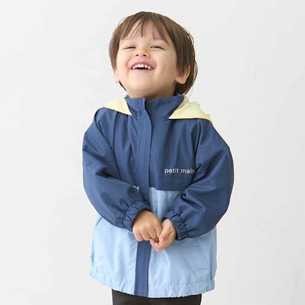 日本童裝 pe#main 防水 撞色風褸 80-130cm 男童款/女童款 春季 OUTERWEAR