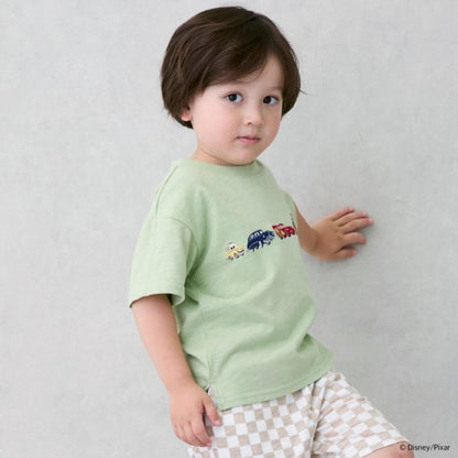 Japanese children's clothing pe#main x Disney embroidered pattern top 80-130cm boys' summer TOPS 