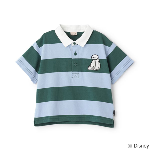 Japanese children's clothing pe#main x Disney striped polo top 80-130cm boys' summer TOPS 