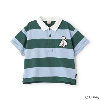 Japanese children's clothing pe#main x Disney striped polo top 80-130cm boys' summer TOPS 
