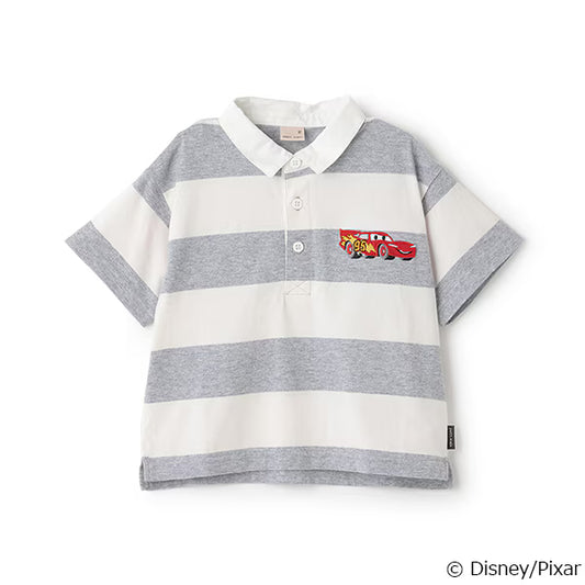 Japanese children's clothing pe#main x Disney striped polo top 80-130cm boys' summer TOPS 