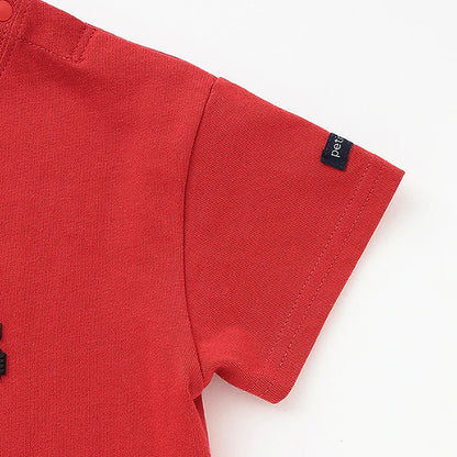 Japanese children's clothing pe#main cute printed tops 80-130cm boys summer TOPS 