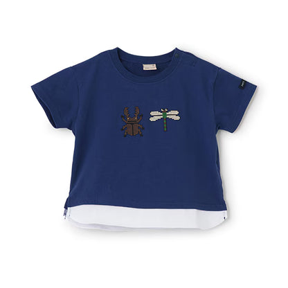 Japanese children's clothing pe#main cute printed tops 80-130cm boys summer TOPS 