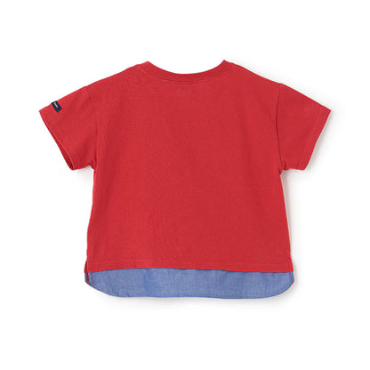 Japanese children's clothing pe#main cute printed tops 80-130cm boys summer TOPS 