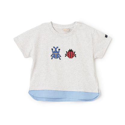Japanese children's clothing pe#main cute printed tops 80-130cm boys summer TOPS 
