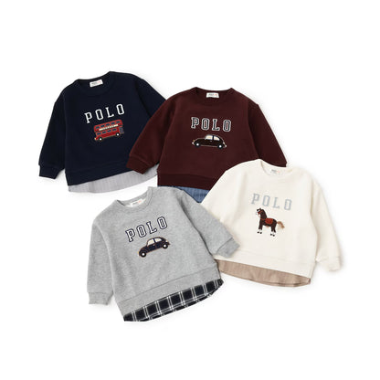 日本童裝 pe#main x POLO 拼接上衣 80-130cm 男童款 秋季 TOPS