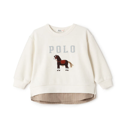 日本童裝 pe#main x POLO 拼接上衣 80-130cm 男童款 秋季 TOPS