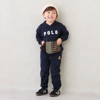 日本童裝 pe#main x POLO 格仔口袋衛衣 80-130cm 男童款 秋季 TOPS