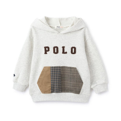 日本童裝 pe#main x POLO 格仔口袋衛衣 80-130cm 男童款 秋季 TOPS