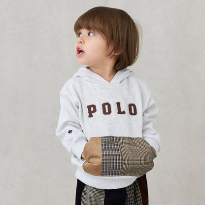 日本童裝 pe#main x POLO 格仔口袋衛衣 80-130cm 男童款 秋季 TOPS