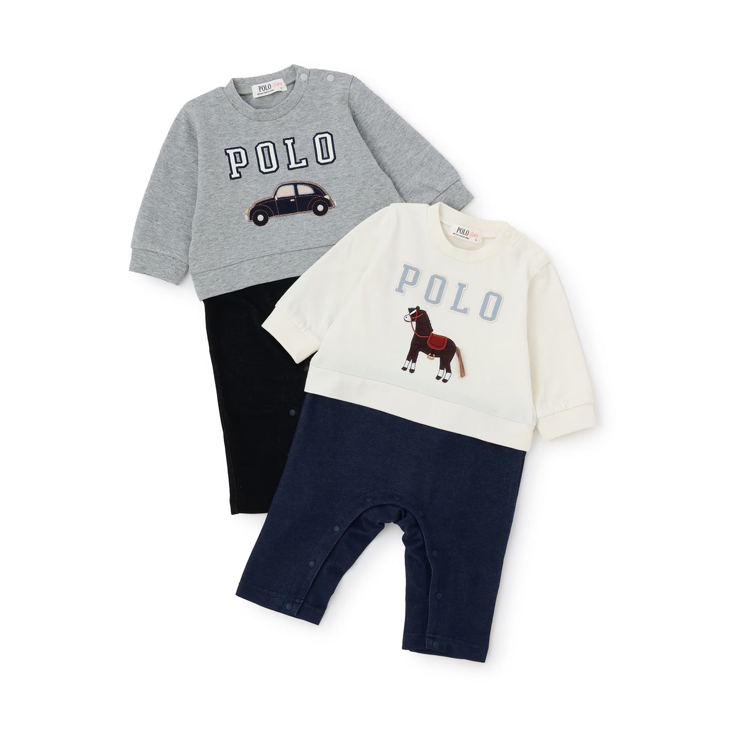 日本童裝 pe#main x POLO 連衣 70-80cm 男童款 初生嬰兒 秋季 Jumpsuit