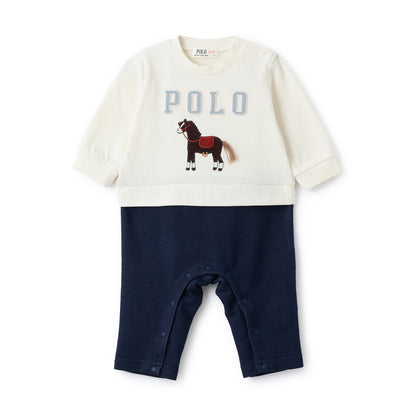 日本童裝 pe#main x POLO 連衣 70-80cm 男童款 初生嬰兒 秋季 Jumpsuit