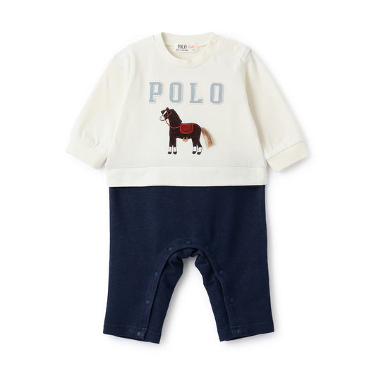 日本童裝 pe#main x POLO 連衣 70-80cm 男童款 初生嬰兒 秋季 Jumpsuit