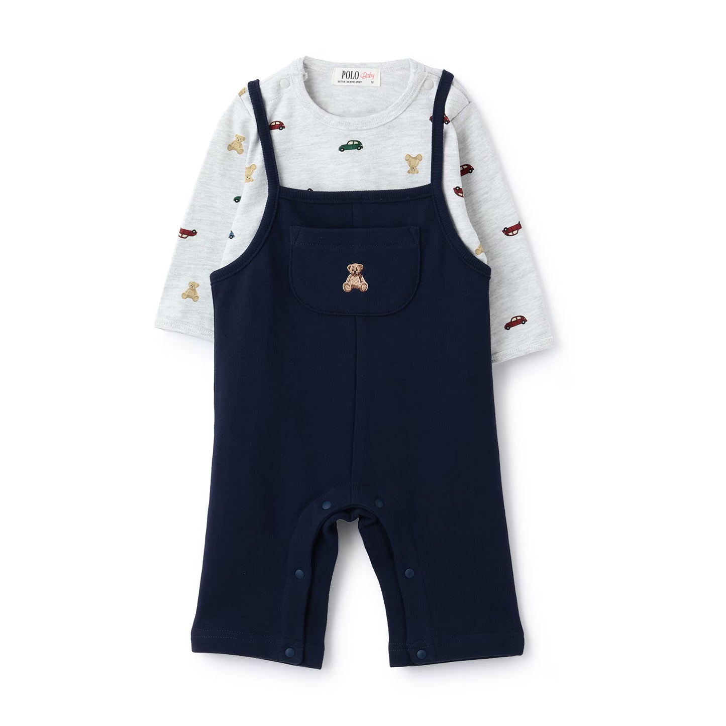 日本童裝 pe#main x POLO 連衣兩件套裝 70-80cm 男童款 初生嬰兒 秋季 Jumpsuit