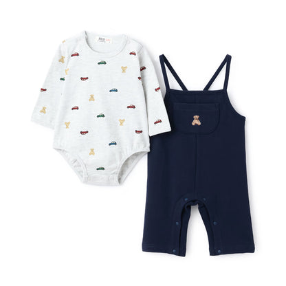 日本童裝 pe#main x POLO 連衣兩件套裝 70-80cm 男童款 初生嬰兒 秋季 Jumpsuit