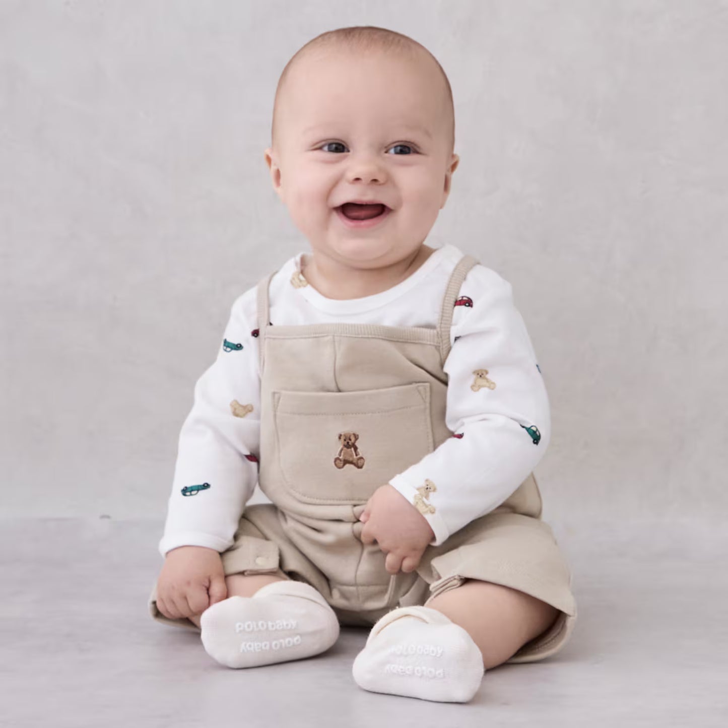 日本童裝 pe#main x POLO 連衣兩件套裝 70-80cm 男童款 初生嬰兒 秋季 Jumpsuit
