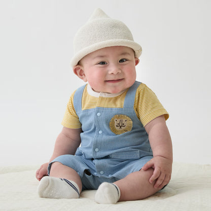 日本童裝 pe#main 假兩件熊仔連衣 70-80cm 男童款 初生嬰兒 夏季 Jumpsuit