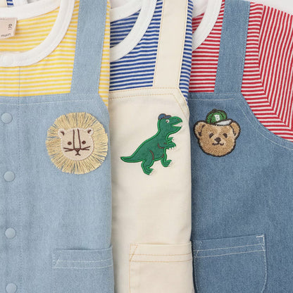 日本童裝 pe#main 假兩件熊仔連衣 70-80cm 男童款 初生嬰兒 夏季 Jumpsuit