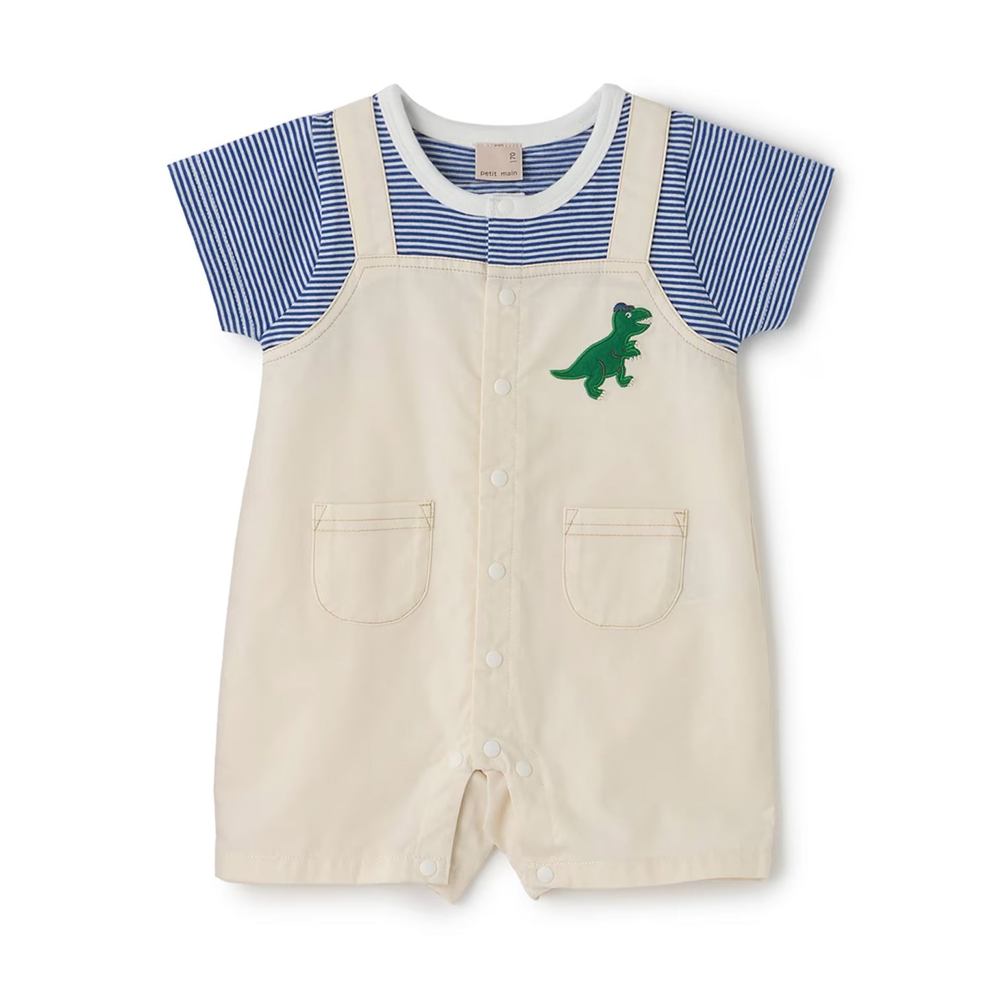日本童裝 pe#main 假兩件熊仔連衣 70-80cm 男童款 初生嬰兒 夏季 Jumpsuit