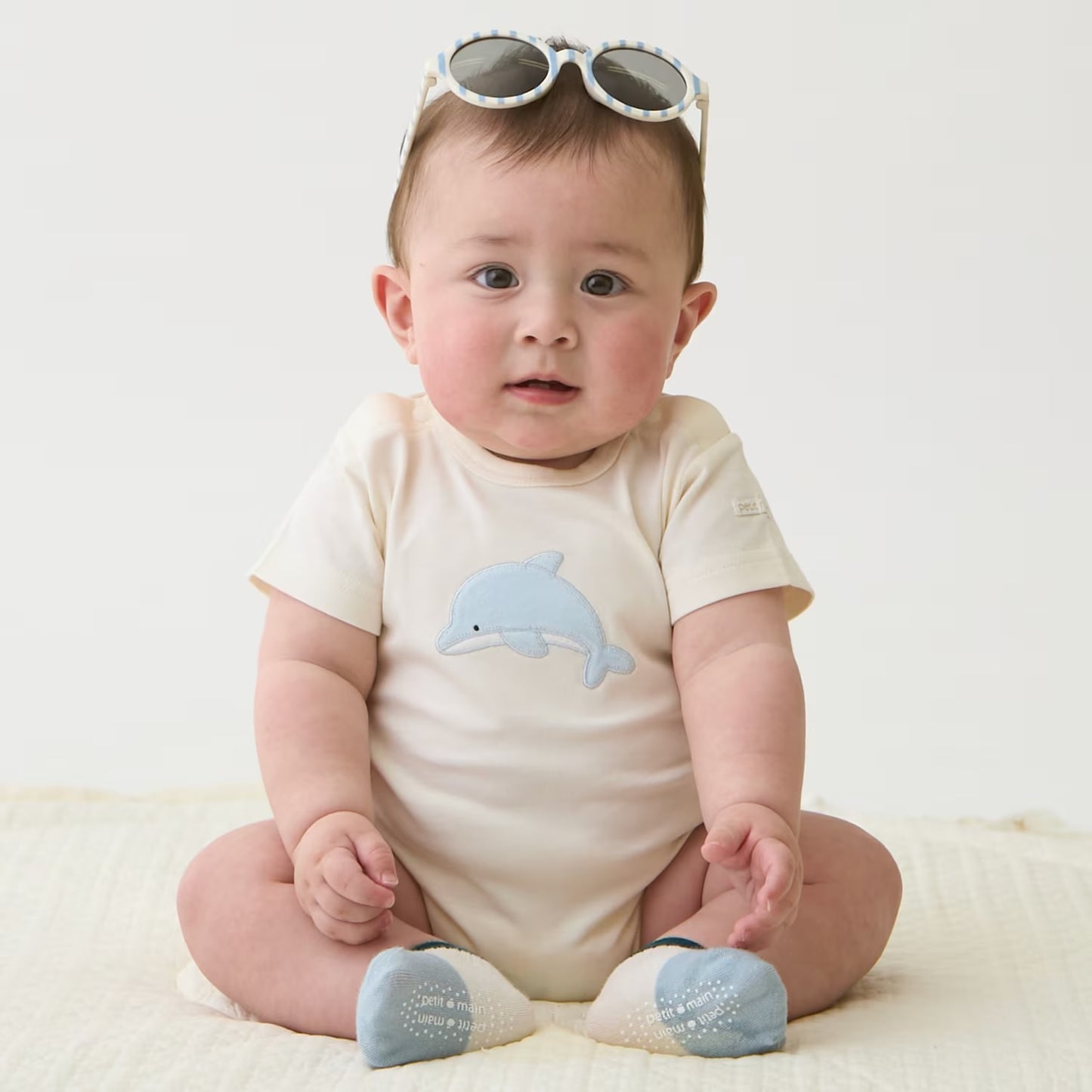 日本童裝 pe#main 【有機】海洋生物連衣 70-80cm 男童款 初生嬰兒 夏季 Jumpsuit