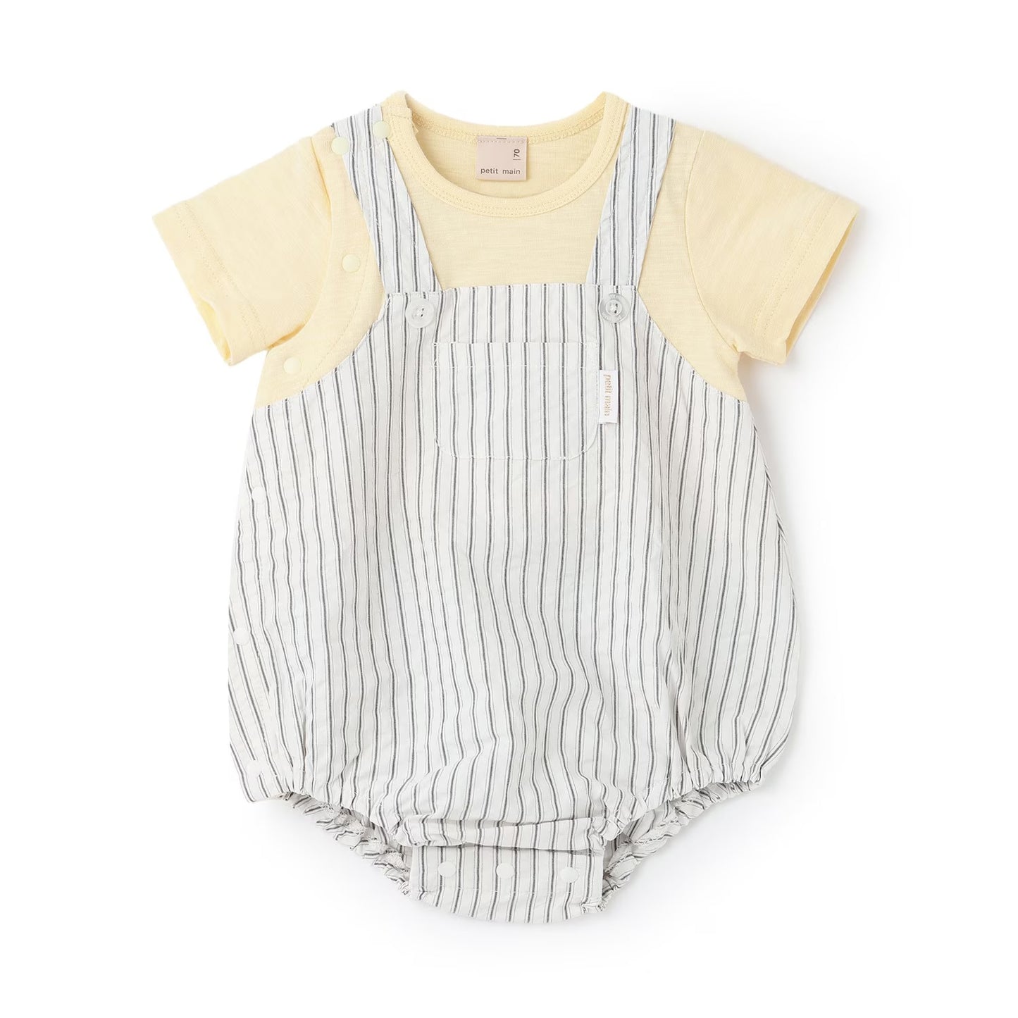 日本童裝 pe#main 假兩件連衣 70-80cm 男童款 初生嬰兒 夏季 Jumpsuit