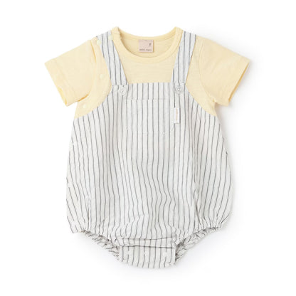 日本童裝 pe#main 假兩件連衣 70-80cm 男童款 初生嬰兒 夏季 Jumpsuit